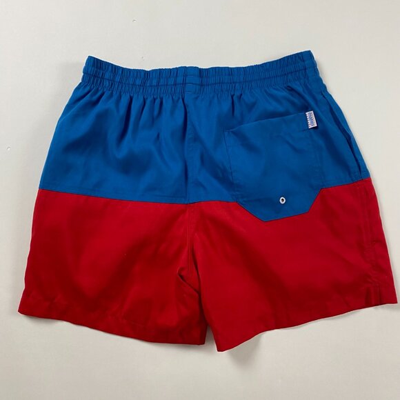 Chubbies Swim Trunks Shorts Mens Medium Lined Drawstring Red Blue Elastic Waist - Picture 3 of 11